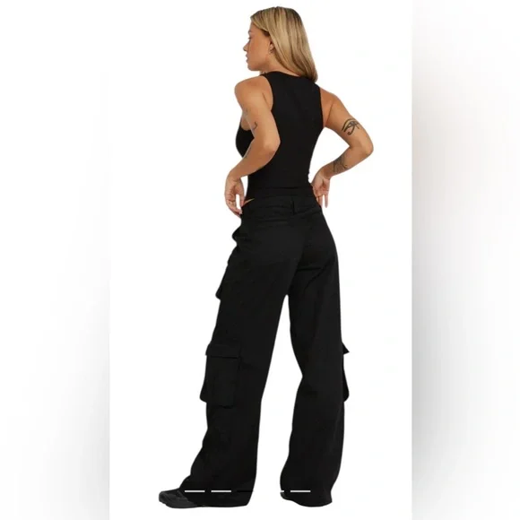 MOTEL LOVIS TROUSER CARGO BLACK 401 SIZE XL RETAIL $95 SOLD OUT NWT - Picture 4 of 7